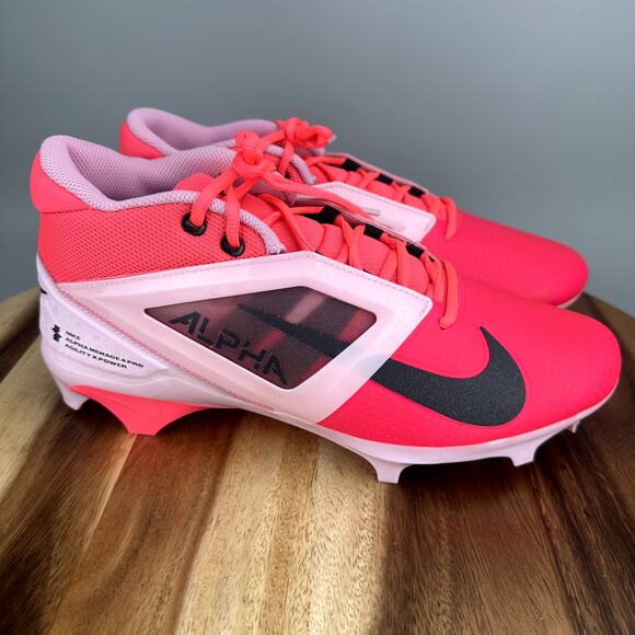 Nike Alpha Menace 4 Pro NRG Racer Pink Football Cleats Mens Size 11.5 HJ4568-600 - Picture 1 of 8
